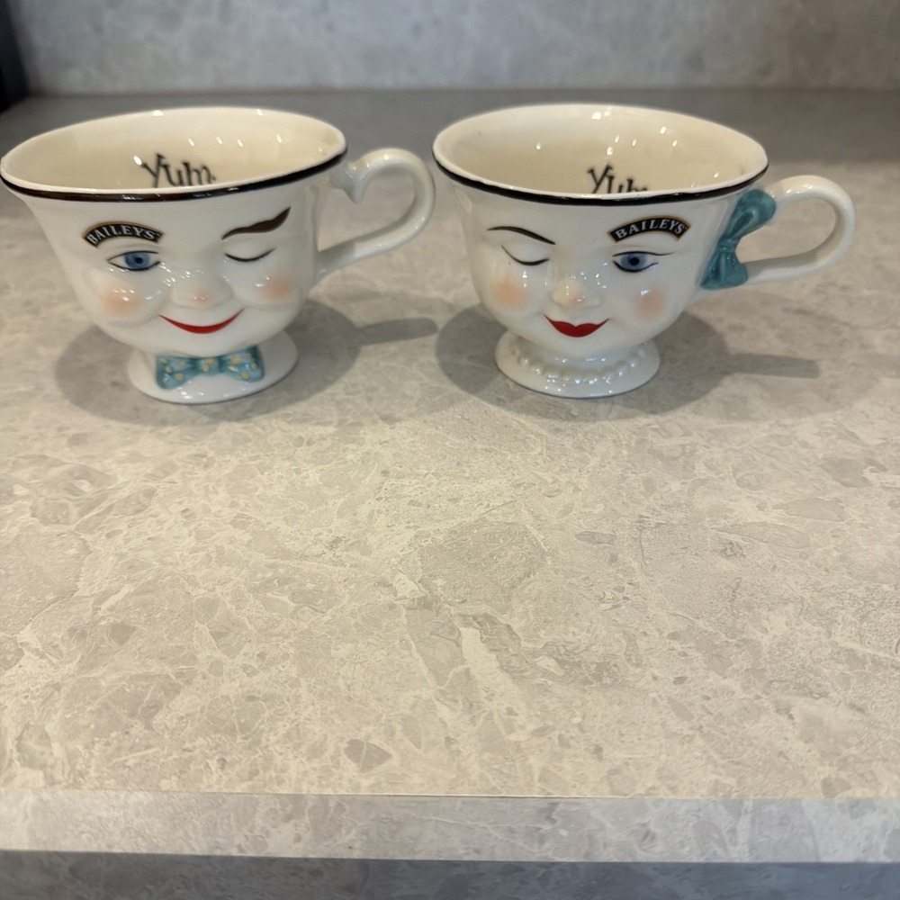 Vintage Baileys Irish Cream Limited Edition Mug Set Man And Woman